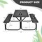 Costway Picnic Table Bench Set Outdoor Backyard Patio Garden Party Dining All Weather Black/White/Grey/Brown/Green